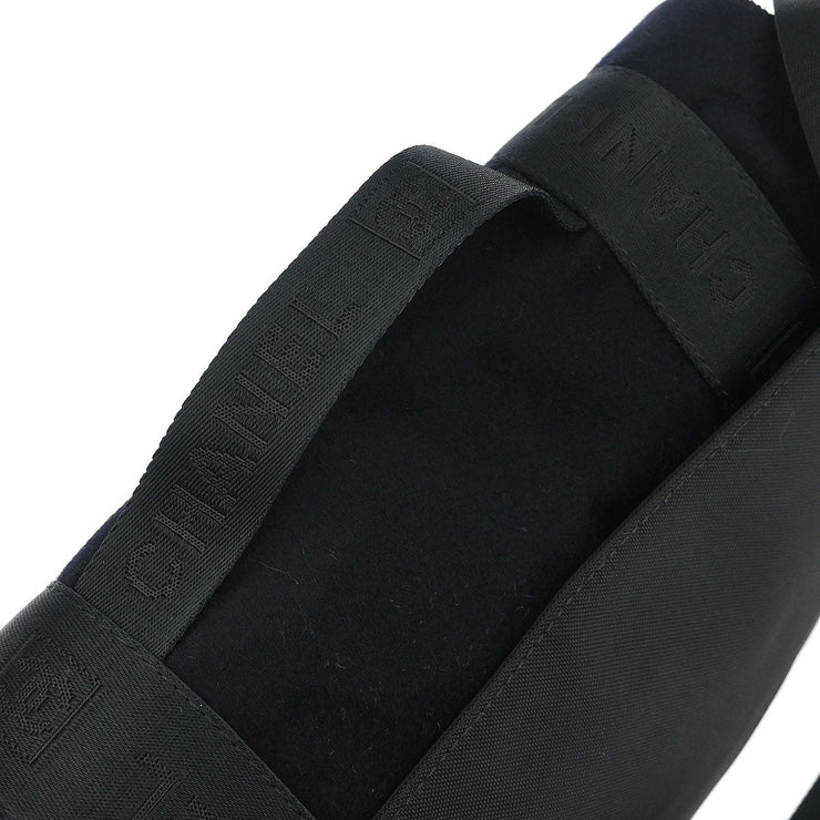 Chanel Black Felt Nylon Sport Line 2way Handbag 196413