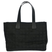 Chanel Black Jacquard Nylon Travel Line Tote Handbag 196415