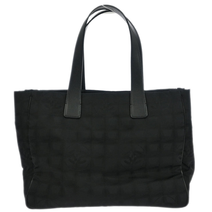 Chanel Black Jacquard Nylon Travel Line Tote Handbag 196415