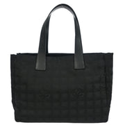 Chanel Black Jacquard Nylon Travel Line Tote Handbag 196415