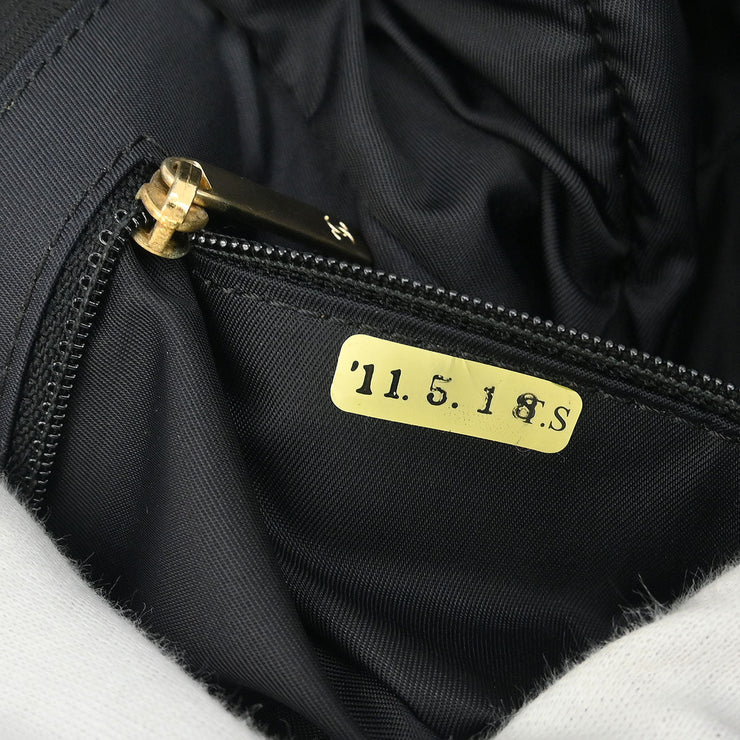 Chanel Black Jacquard Nylon Travel Line Tote Handbag 196415