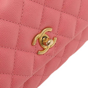 Chanel Pink Calfskin Coco Handle XS 2way Handbag 196418