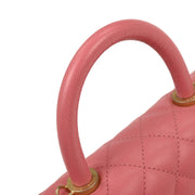 Chanel Pink Calfskin Coco Handle XS 2way Handbag 196418
