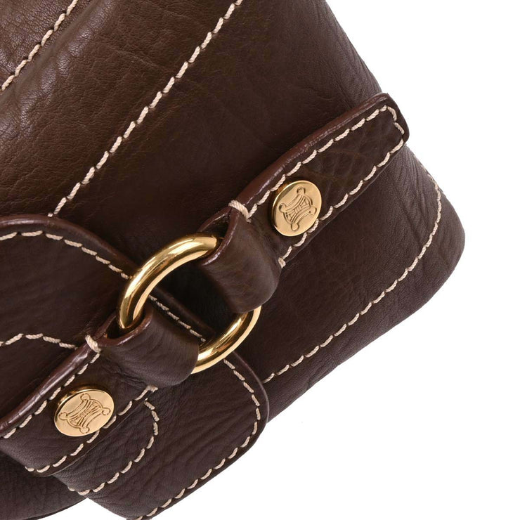 Celine Brown Leather Handbag GAS0/16 196424