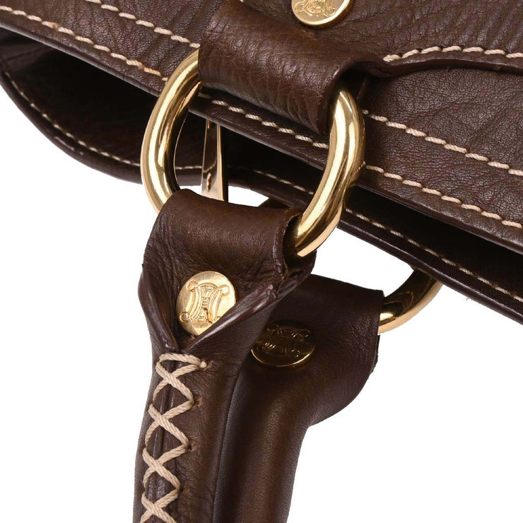 Celine Brown Leather Handbag GAS0/16 196424