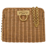 Salvatore Ferragamo Beige Ratan Gancini Shoulder Bag DO-216175 196426
