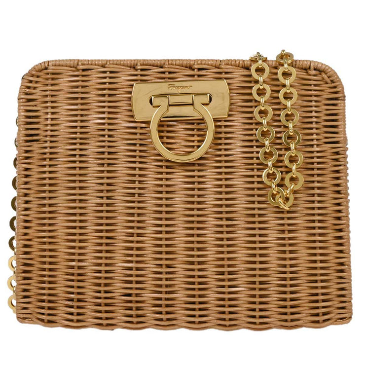 Salvatore Ferragamo Beige Ratan Gancini Shoulder Bag DO-216175 196426