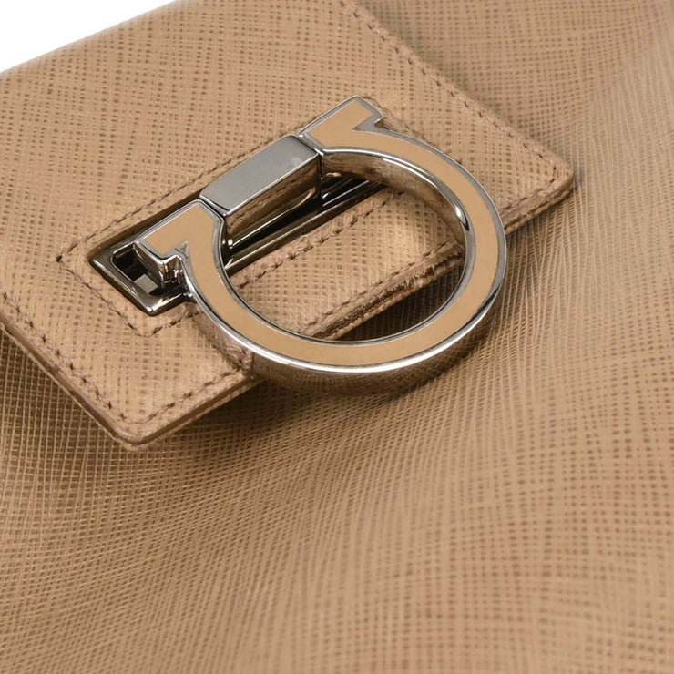 Salvatore Ferragamo Brown Leather Gancini Handbag AU-21/4835 196429