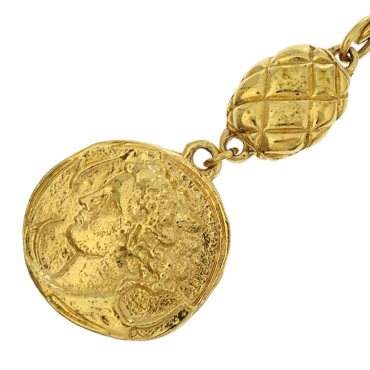 Chanel Medallion Gold Chain Pendant Necklace 196449