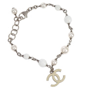 Chanel CC Chain Bracelet Silver Artificial Pearl C19C 196451