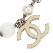 Chanel CC Chain Bracelet Silver Artificial Pearl C19C 196451
