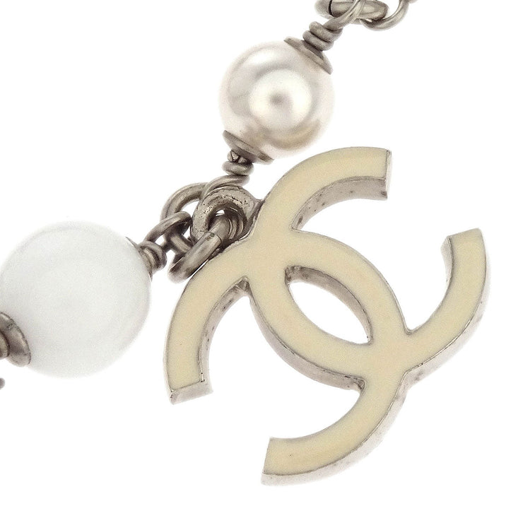 Chanel CC Chain Bracelet Silver Artificial Pearl C19C 196451