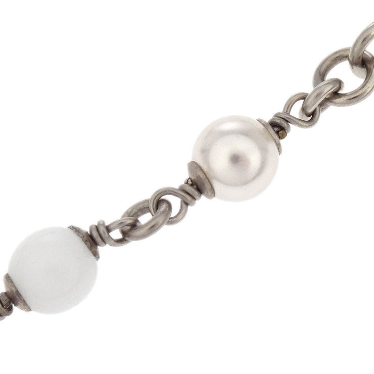 Chanel CC Chain Bracelet Silver Artificial Pearl C19C 196451