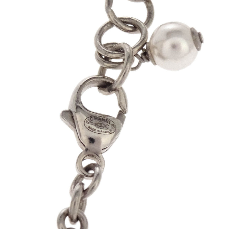 Chanel CC Chain Bracelet Silver Artificial Pearl C19C 196451