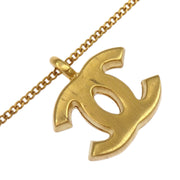 Chanel CC Chain Necklace Pendant Gold Black 01A 196460