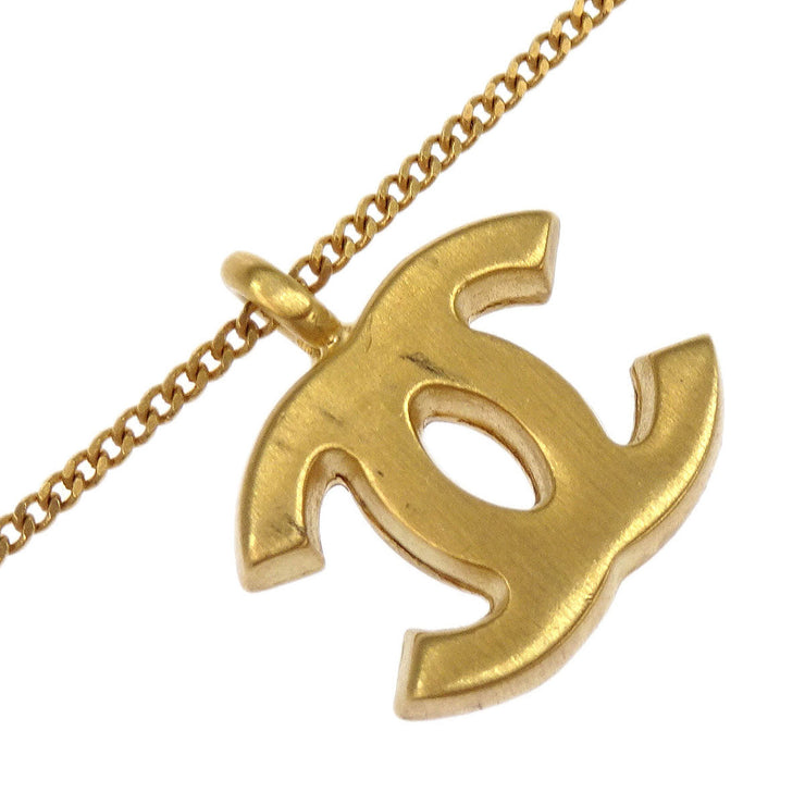 Chanel CC Chain Necklace Pendant Gold Black 01A 196460