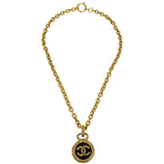 Chanel Medallion Gold Chain Pendant Necklace 93A 196464