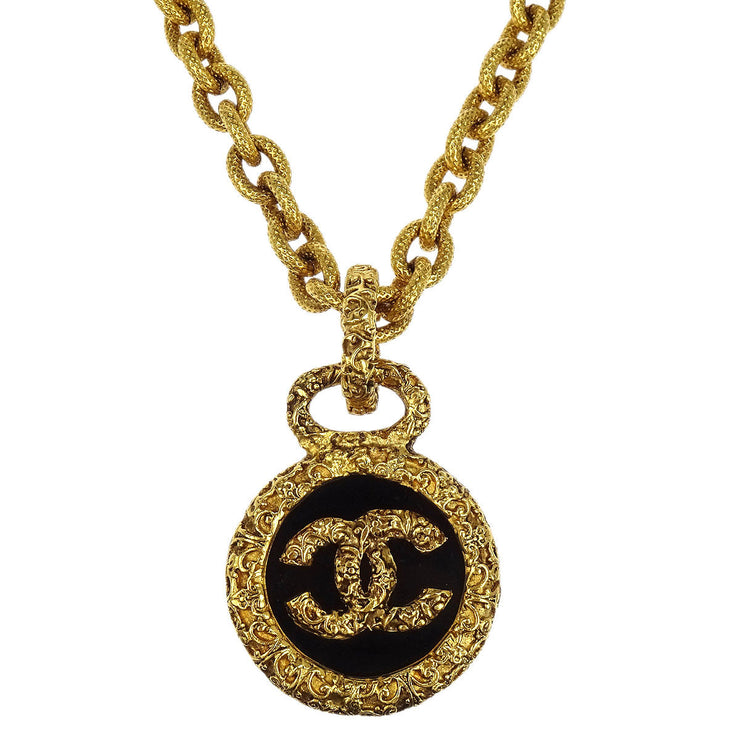 Chanel Medallion Gold Chain Pendant Necklace 93A 196464