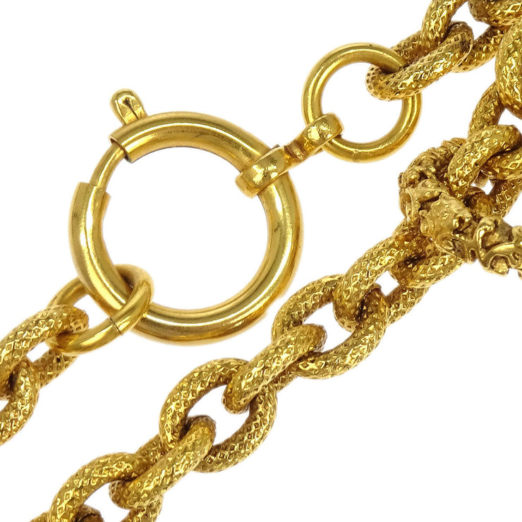 Chanel Medallion Gold Chain Pendant Necklace 93A 196464