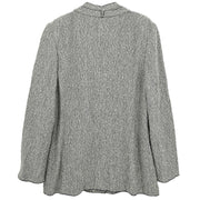 Chanel Single Breasted Jacket White Navy 99C #40 196472