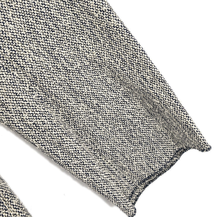 Chanel Single Breasted Jacket White Navy 99C #40 196472