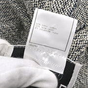 Chanel Single Breasted Jacket White Navy 99C #40 196472