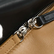 Chanel Black Beige Calfskin Featherweight Bowling Bag 196475