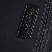 Chanel Black Beige Calfskin Featherweight Bowling Bag 196475