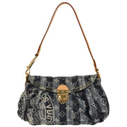 Louis Vuitton Blue Monogram Denim Mini Pleaty Raye Handbag M95333 SR1006 196476