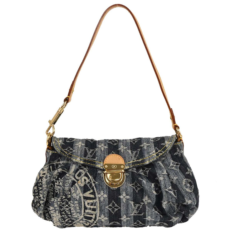 Louis Vuitton Blue Monogram Denim Mini Pleaty Raye Handbag M95333 SR1006 196476