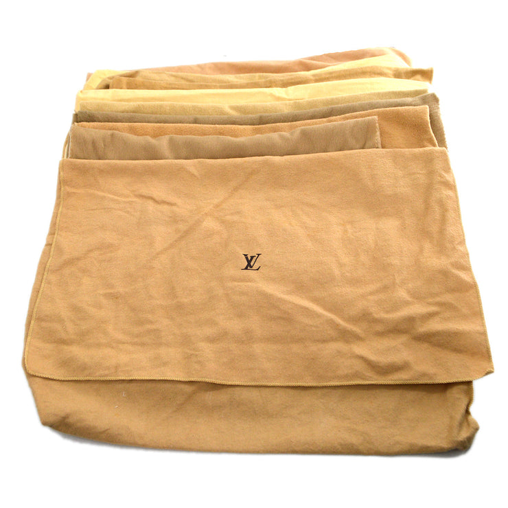 LOUIS VUITTON Dust Bag 10 Set Brown Beige 100% Cotton Authentic 123528