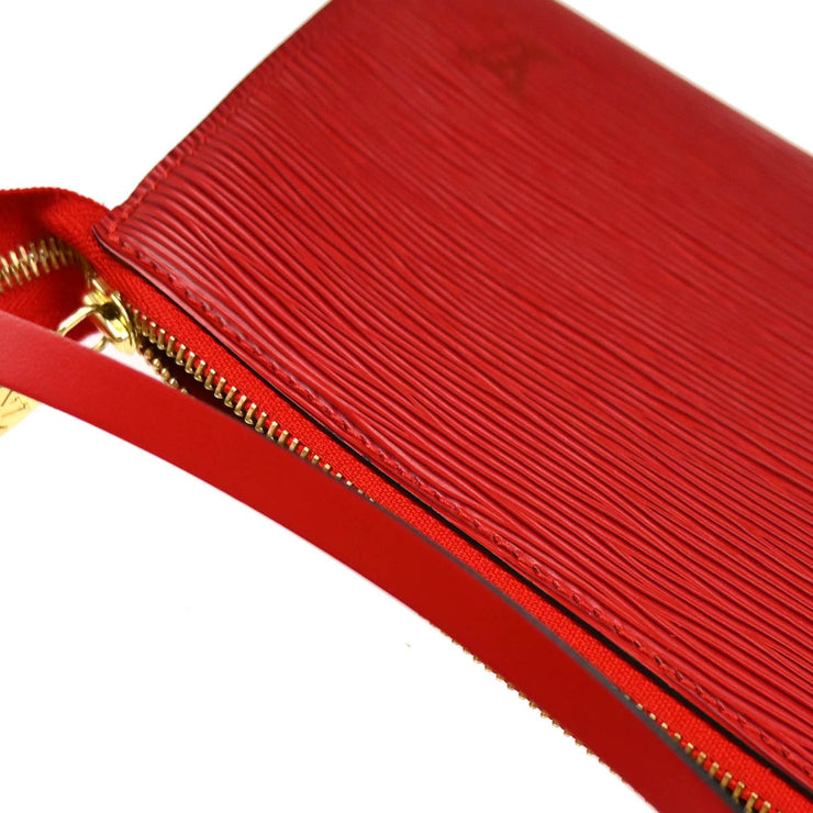 Louis Vuitton Red Epi Pochette Accessoires Pouch Handbag M52947 AR0031 XX29447