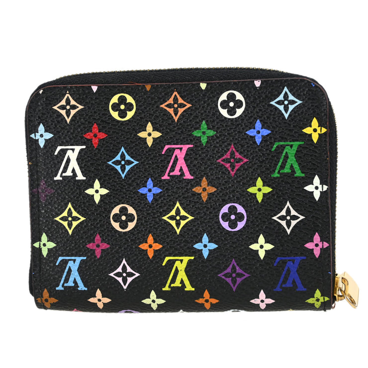 Louis Vuitton Black Multicolor Zippy Coin Purse Wallet M93740 TS2190 XX31420