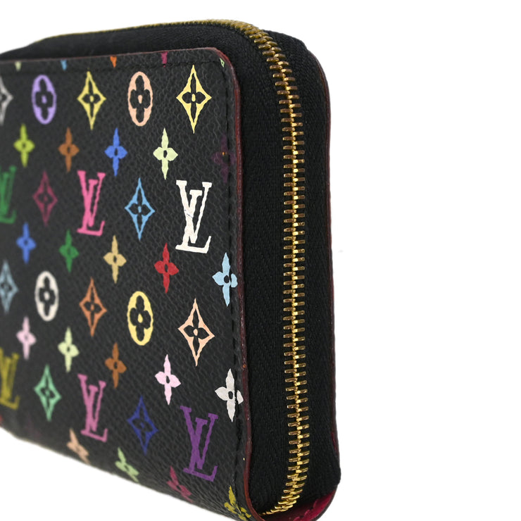 Louis Vuitton Black Multicolor Zippy Coin Purse Wallet M93740 TS2190 XX31420