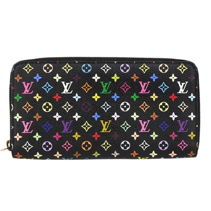 Louis Vuitton Black Multicolor Zippy Wallet M60243 CA1140 XX31636