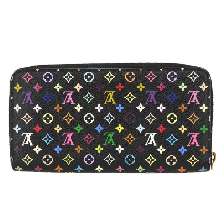 Louis Vuitton Black Multicolor Zippy Wallet M60243 CA1140 XX31636