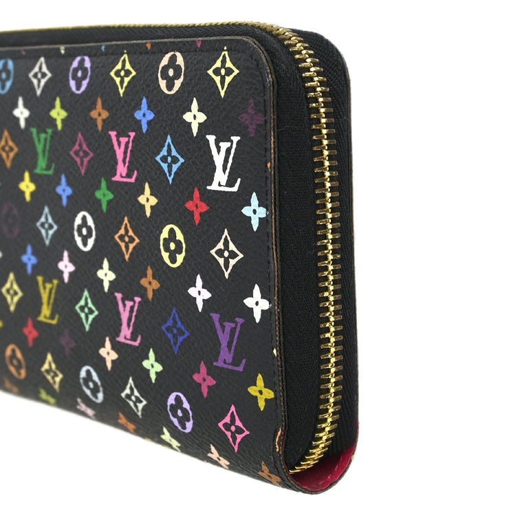 Louis Vuitton Black Multicolor Zippy Wallet M60243 CA1140 XX31636