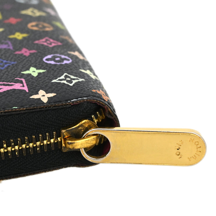 Louis Vuitton Black Multicolor Zippy Wallet M60243 CA1140 XX31636