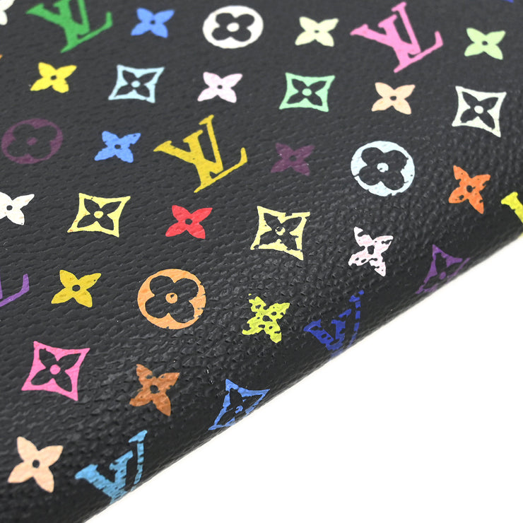 Louis Vuitton Black Multicolor Zippy Wallet M60243 CA1140 XX31636