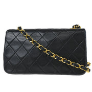 Chanel Black Lambskin Turnlock Mini Full Flap Shoulder Bag