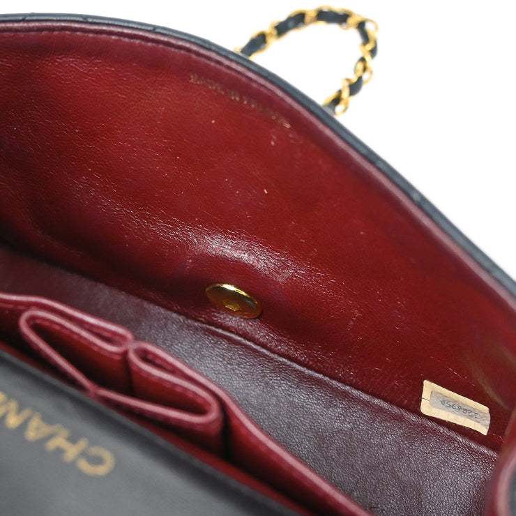 Chanel Black Lambskin Turnlock Mini Full Flap Shoulder Bag