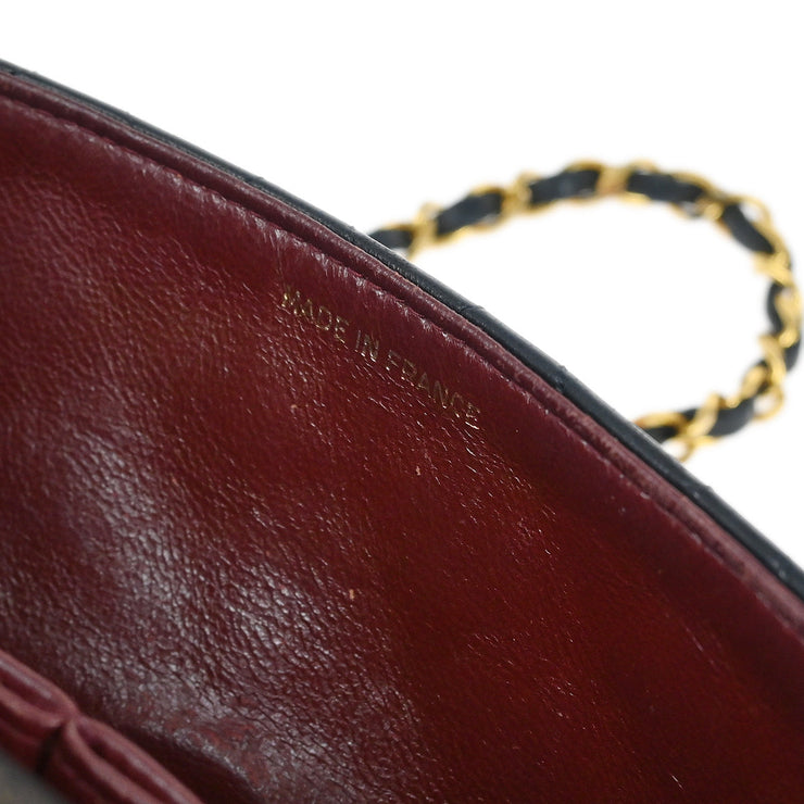 Chanel Black Lambskin Turnlock Mini Full Flap Shoulder Bag