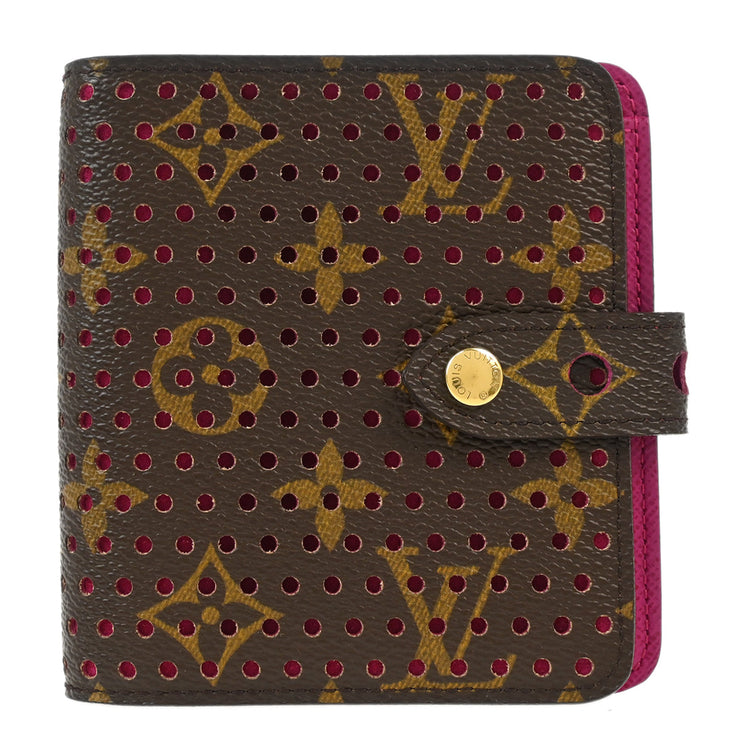 Louis Vuitton Monogram Perfo Compact Zip Wallet M95188 MI0026 XX32591