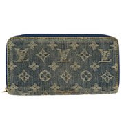 Louis Vuitton Blue Monogram Denim Zippy Wallet M95341 CA1017 XX32768