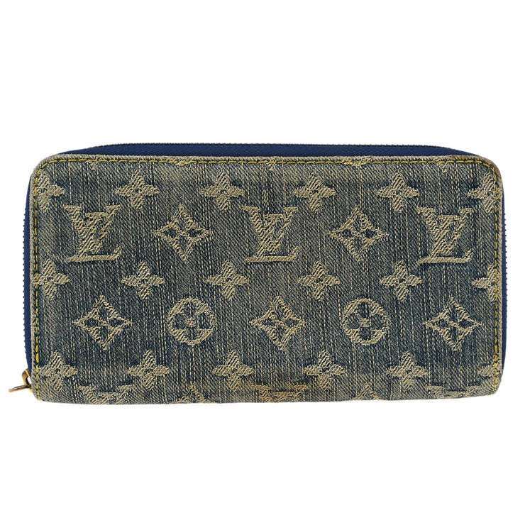 Louis Vuitton Blue Monogram Denim Zippy Wallet M95341 CA1017 XX32768