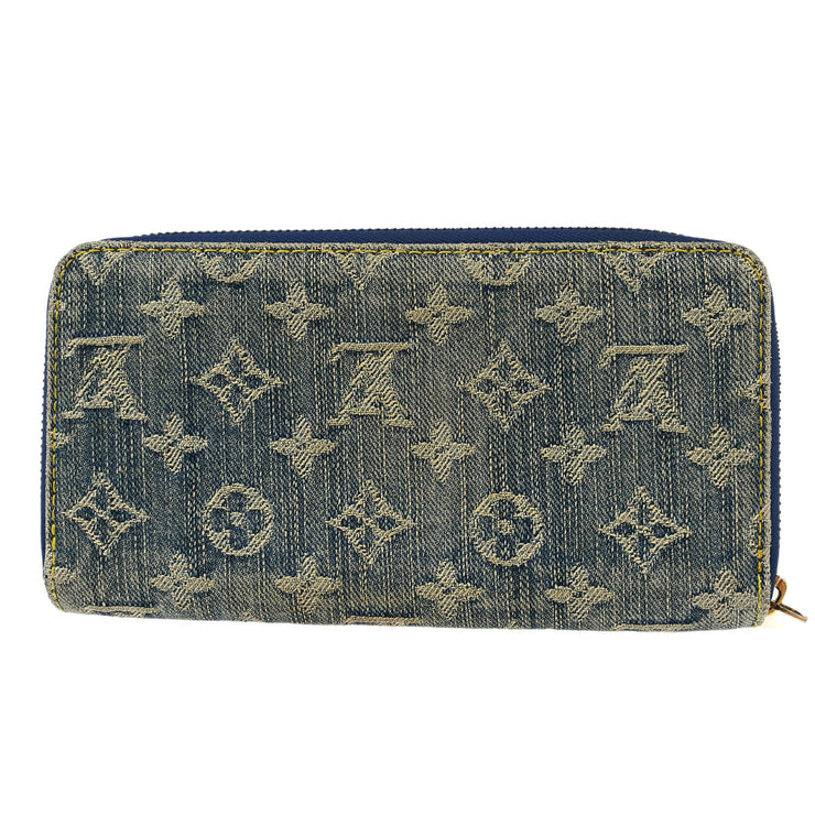 Louis Vuitton Blue Monogram Denim Zippy Wallet M95341 CA1017 XX32768