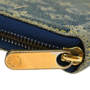 Louis Vuitton Blue Monogram Denim Zippy Wallet M95341 CA1017 XX32768