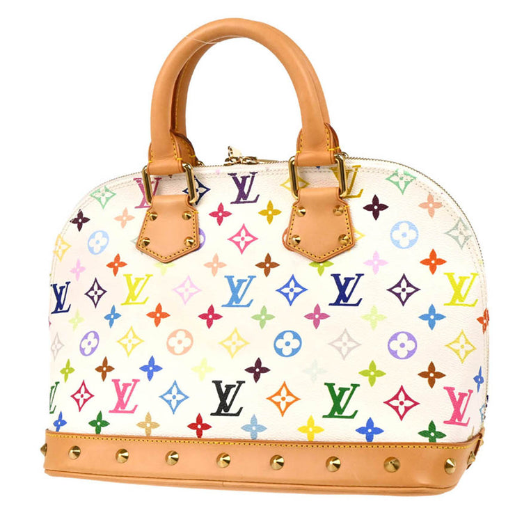 Louis Vuitton White Monogram Multicolor Alma Handbag M92647 FL1013 164803
