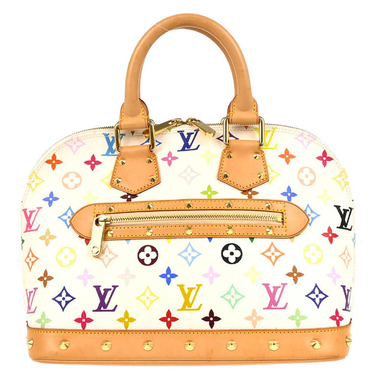 Louis Vuitton White Monogram Multicolor Alma Handbag M92647 FL0063 164914
