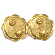 Chanel Button Earrings Clip-On Gold Pink 97P 175795